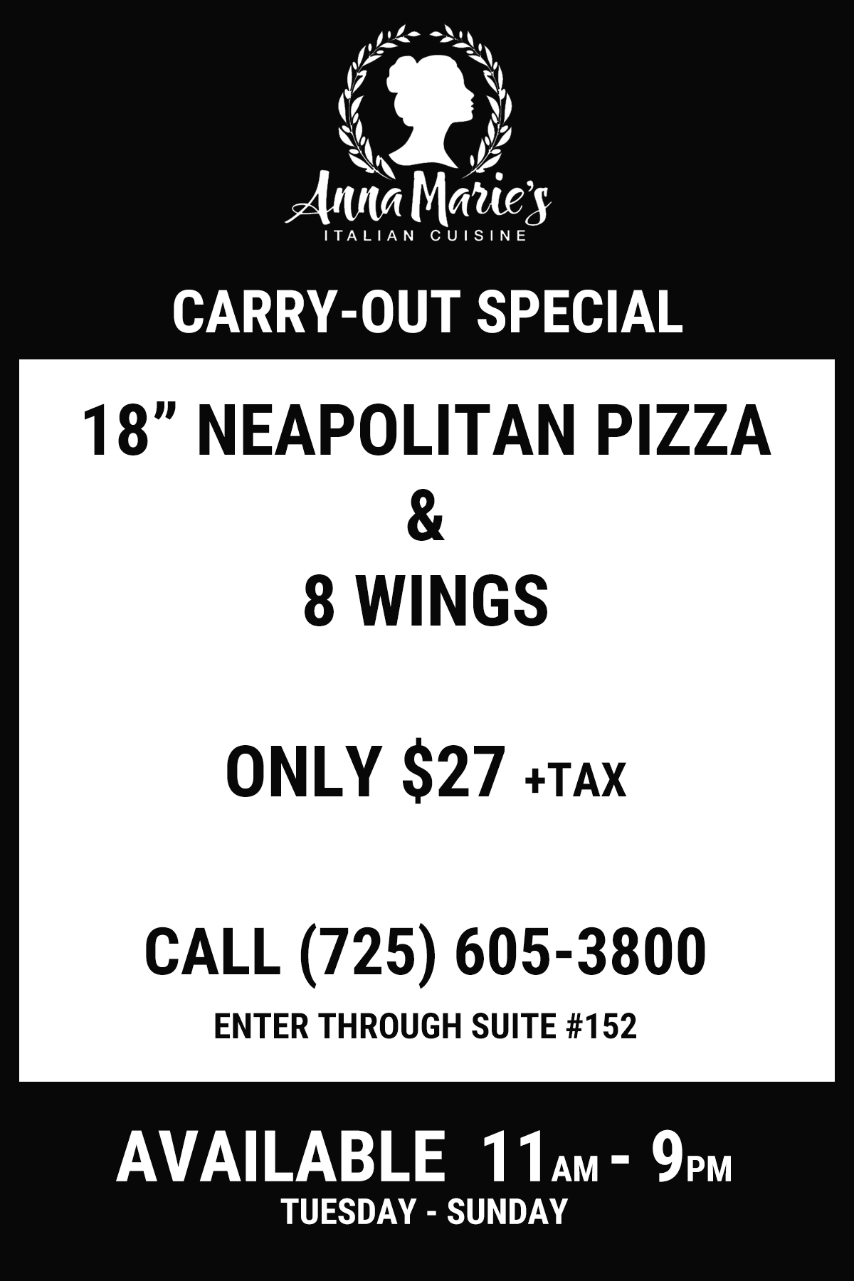Carry-Out Special $27